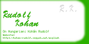 rudolf kohan business card